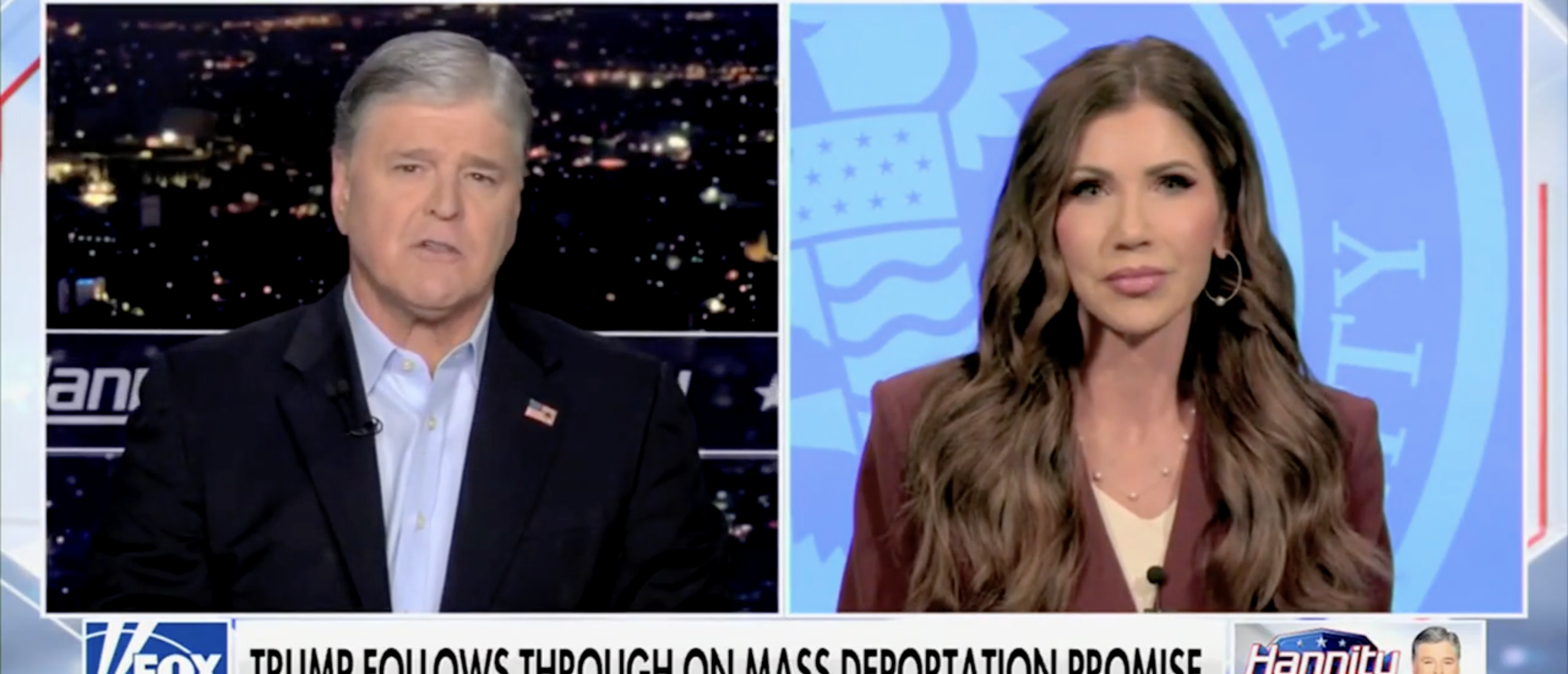 Kristi Noem on "Hannity" discussing ICE applicants [Screenshot/Fox News/"Hannity"]